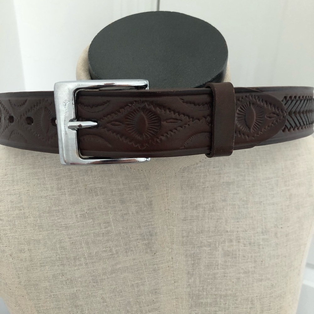 Continental Leather Hand Tooled Belt